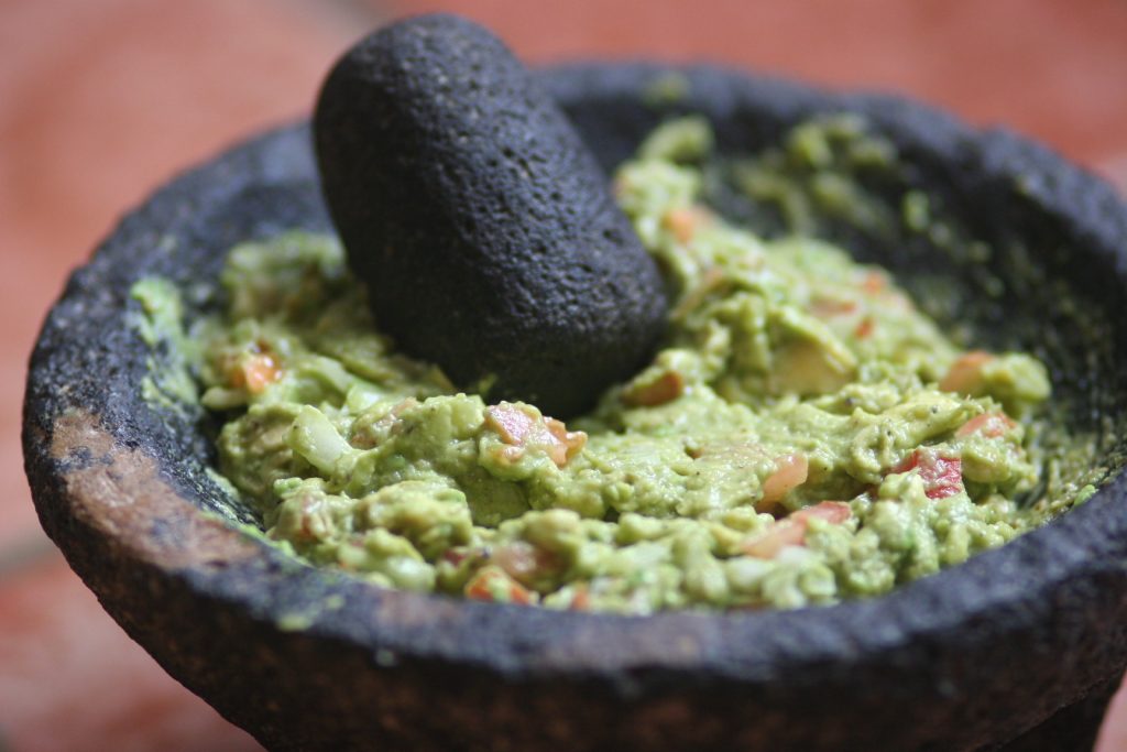 Molcajete filled with Authentic Guacamole