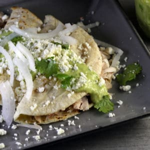 Quick Chicken Tacos with Avocado Sour Cream