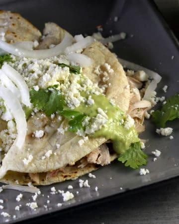 Quick Chicken Tacos with Avocado Sour Cream