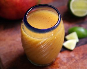 Glass of Rum Mango Horchata