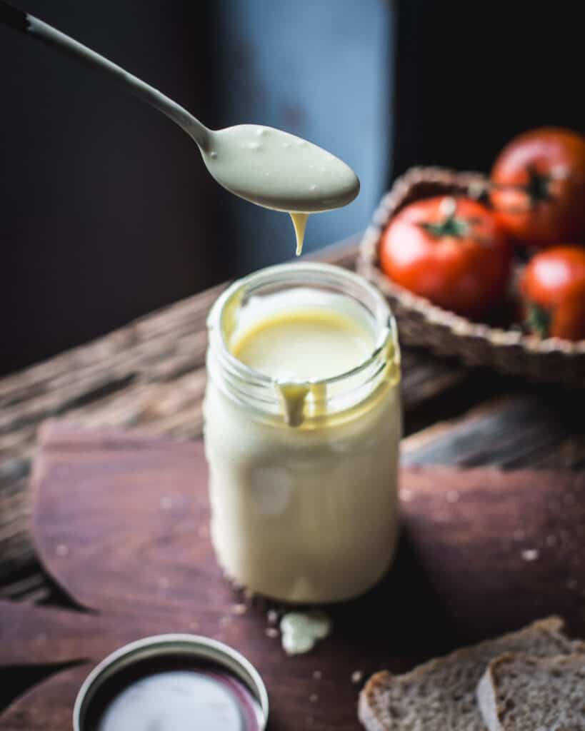 jar of tangy mayonnaise