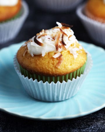 Coco Lopez Filled Cupcakes are full of gooey coconut goodness!