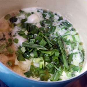 Green onions browning in butter smells heavenly!