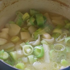 Chopped Leeks and Potatoes