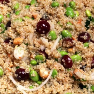 Quinoa Edamame, Cashews and Grape Salad