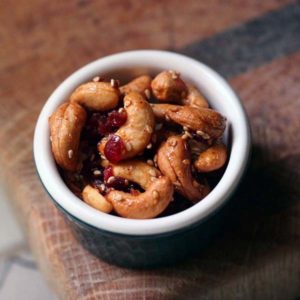 Spicy Cranberry Maple Cashews