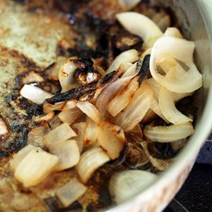 Hard to resist picking these carmelized onions out of the pan for a taste!