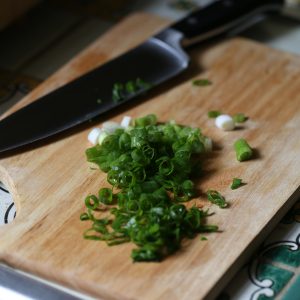 Chopping scallions makes me feel like a master chef!