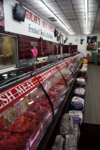 A beautiful meat counter at Aguilar's