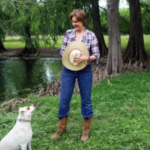 Melissa Guerra and Joe the Dog, unfiltered, San Vicente Ranch, Monday April 10, 2017