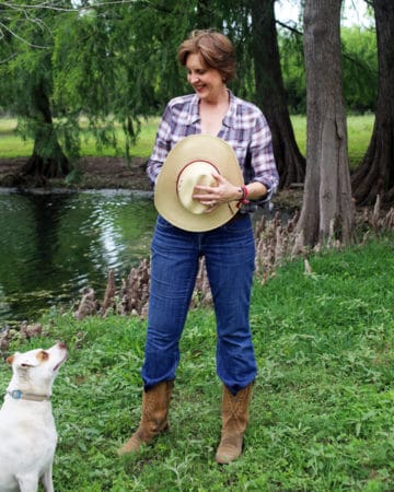 Melissa Guerra and Joe the Dog, unfiltered, San Vicente Ranch, Monday April 10, 2017