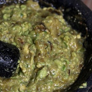 Pan Seared Filet with Roasted Tomatillo Guacamole