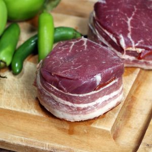 Pan Seared Filet with Roasted Tomatillo Guacamole