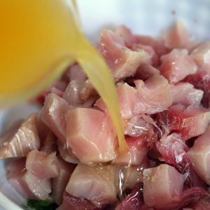 Ceviche with Passion Fruit Juice