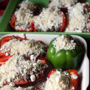 Cheese topped stuffed peppers