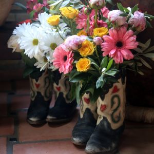 Cowboy Boots and Fresh Flowers