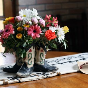 Cowboy Boots and Fresh Flowers