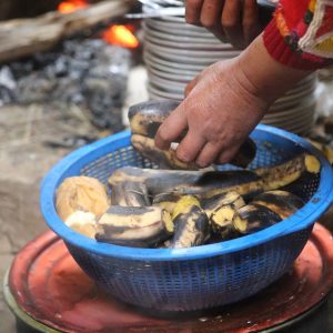 plantains from the pachamanca