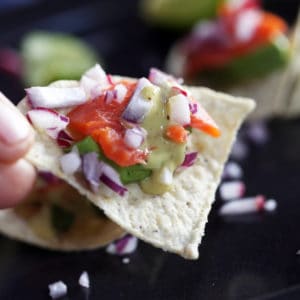 Smoked Salmon Nacho with Creamy Salsa