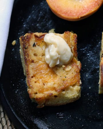 Toasted Fresh Peach Pan de Elote