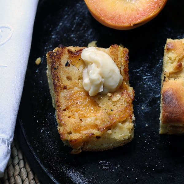 Toasted Fresh Peach Pan de Elote