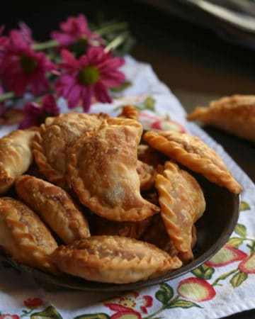 Chicken Empanadas with Red Bell and Hatch Peppers
