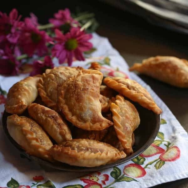 Chicken Empanadas with Red Bell and Hatch Peppers