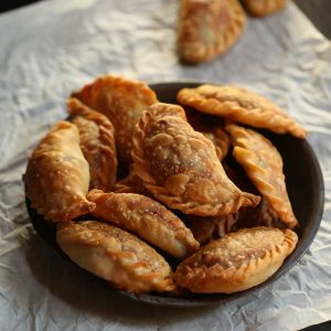 Chicken Empanadas with Red Bell and Hatch Peppers