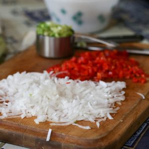 Chopped Vegetables for Chicken Empanadas