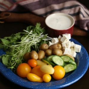 Vegetarian Fiambre with Chive Jocoque Ranch Dressing