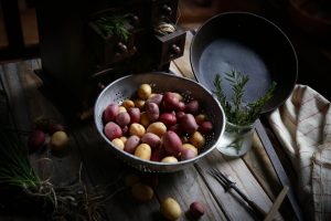 Pan Roasted Potatoes with Rosemary and Chives