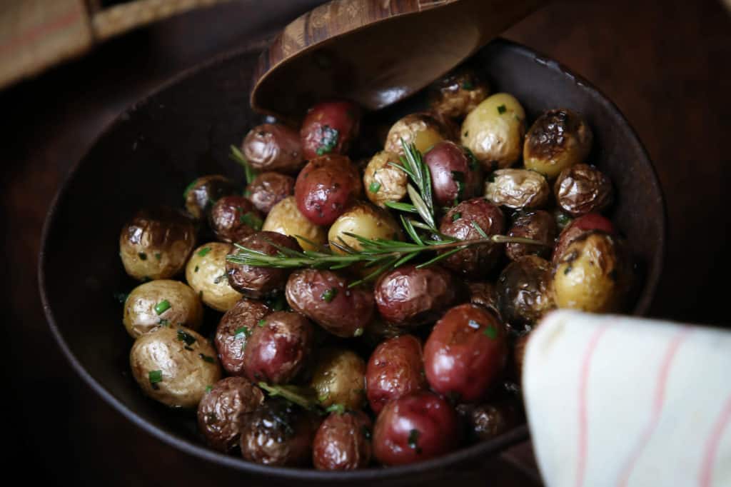 Pan Roasted Potatoes with Rosemary and Chives