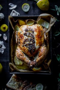 Roasted Lemon Pepper Chicken with Cilantro Garlic Butter