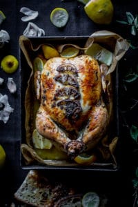 Roasted Lemon Pepper Chicken with Cilantro Garlic Butter