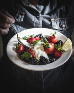 Summer Berry Compote w Lemon Yogurt Tarragon