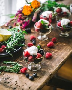 Summer Berry Compote w Lemon Yogurt Tarragon