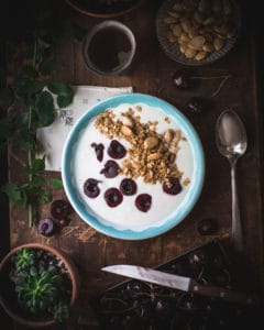 Cherries, Yogurt and Granola