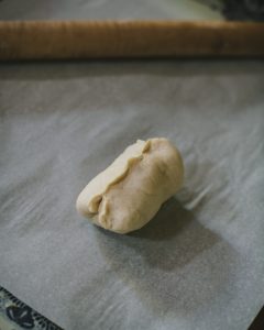 Formed dough of Czech Style Klobasniki with Jalapeno Sausage