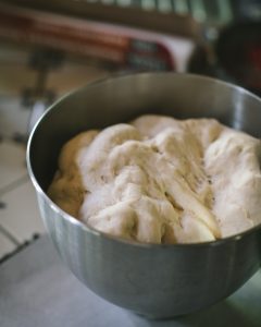 Rising dough for Czech Style Klobasniki with Jalapeno Sausage
