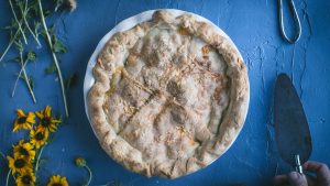 Green Chile Chicken Pie with Cheddar Crust