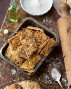 Pan of Rosemary Sea Salt Crackers with Truffle Oil