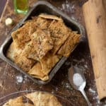 Pan of Rosemary Sea Salt Crackers with Truffle Oil