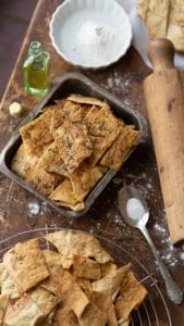 Pan of Rosemary Sea Salt Crackers with Truffle Oil