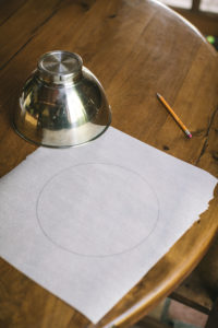 Tacing a circle on parchment