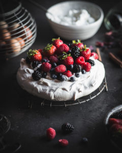 Close up of Berry Pavlova