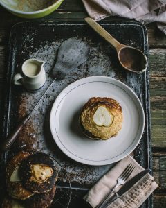 Pancake with pear slice