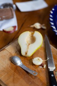 Pear with middle removed