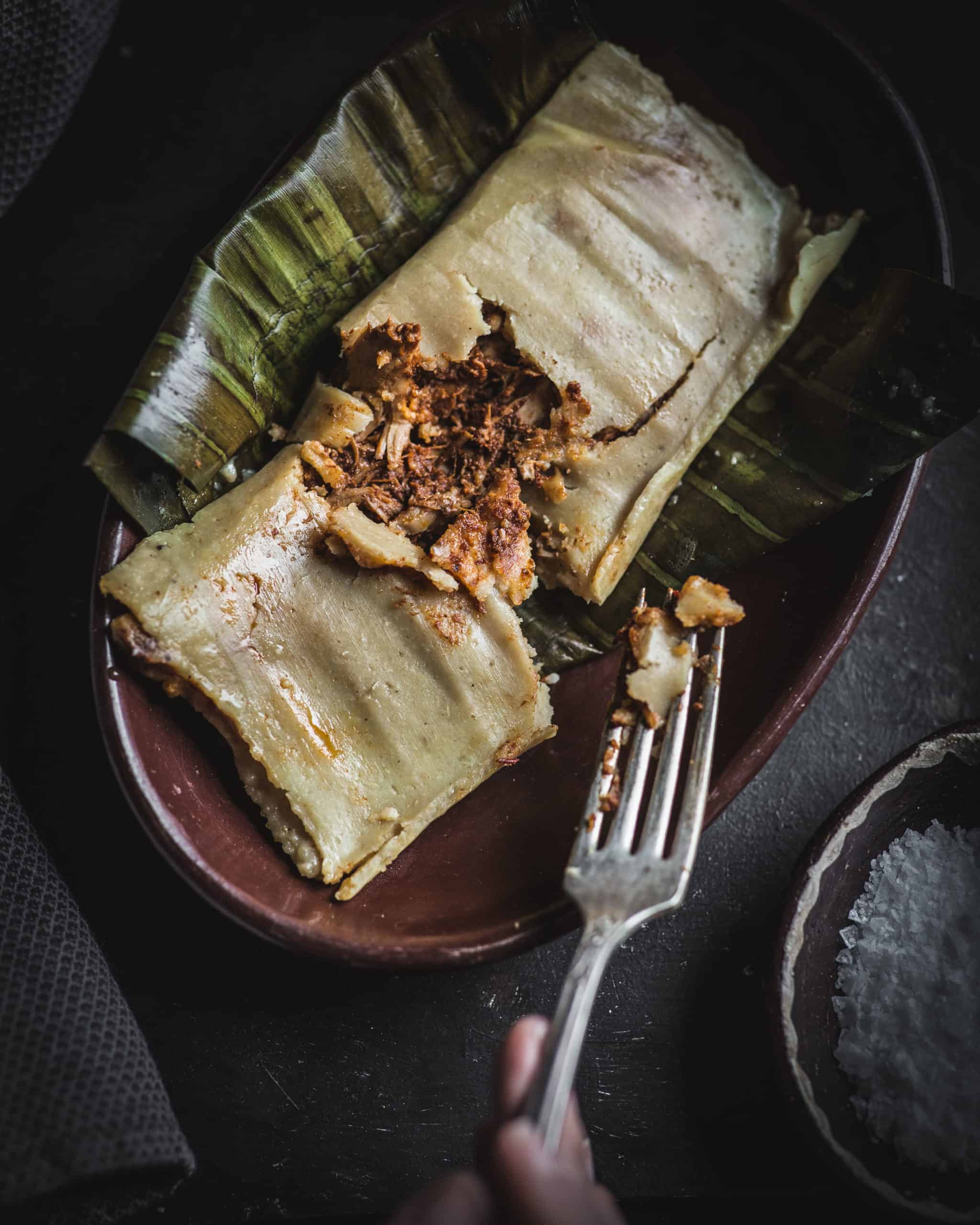 Tamales de Mole Poblano with Banana Leaves - Kitchen Wrangler