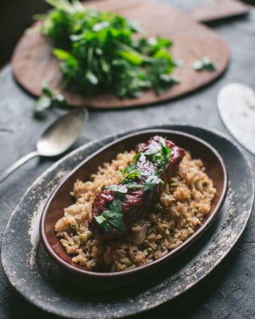 Pork Ribs in Adobo over brown rice