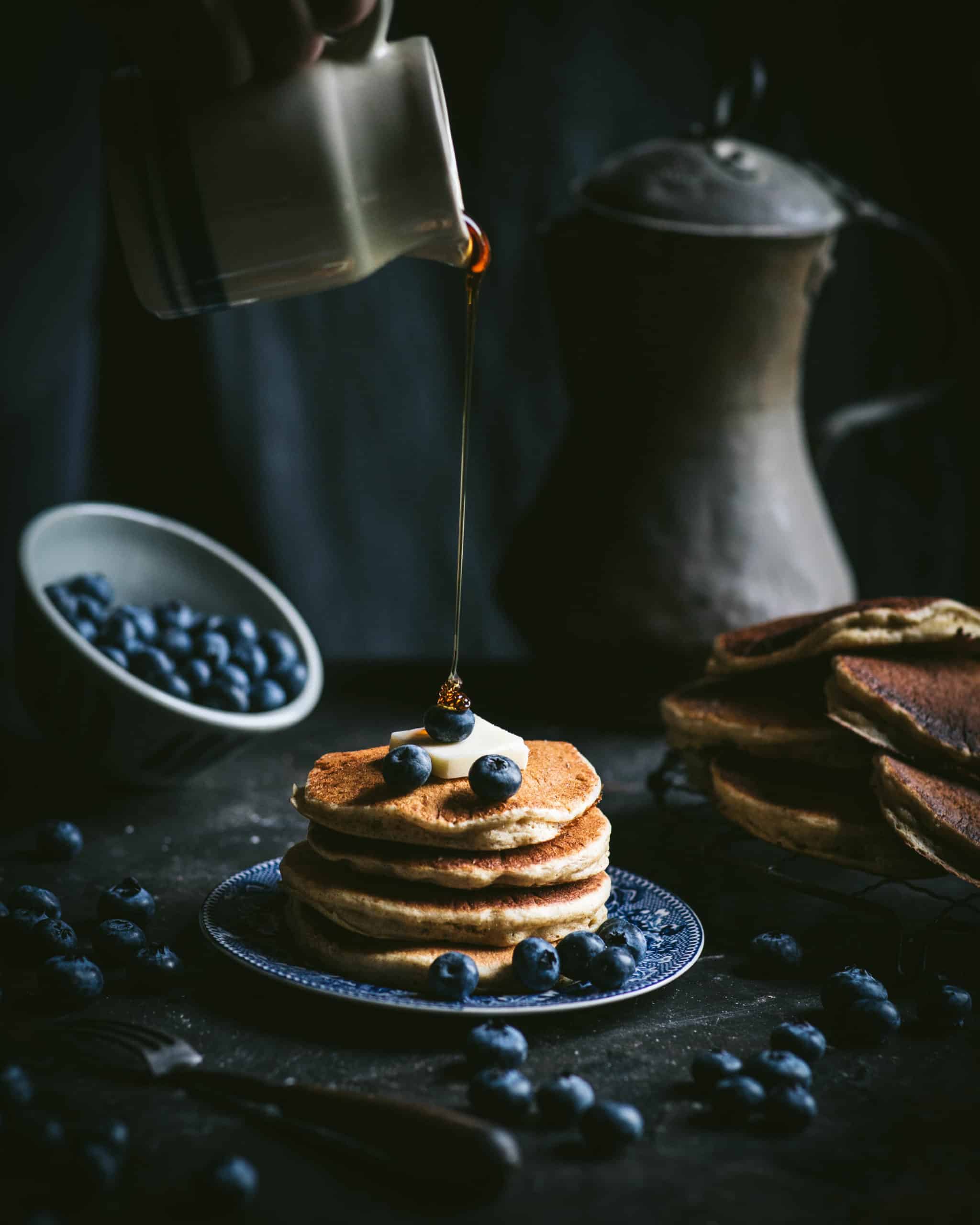 Wholewheat Sourdough Pancakes with Blueberries - Kitchen Wrangler | Melissa Guerra